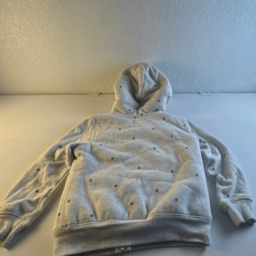 OshKosh B'gosh Gray Polka Dot Hooded Fleece-Lined Zip Jacket 4T 20598910